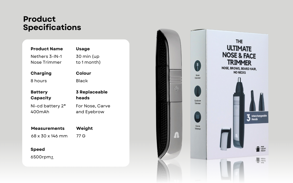 Nethers 3 IN 1 Nose and Ear Hair Trimmer 05